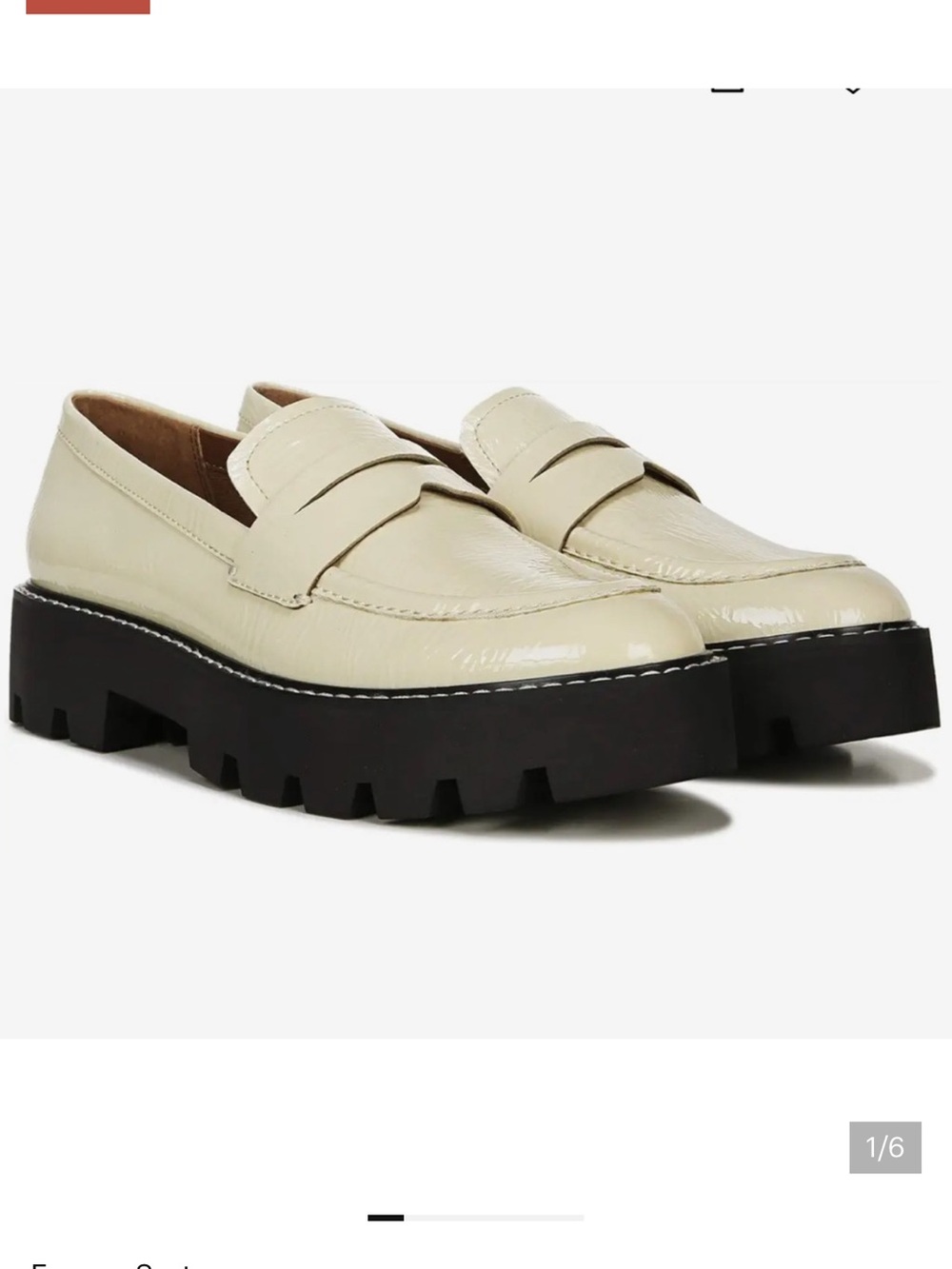 Franco Sarto Cream Patent Lug Sole Penny Loafers new but inserts removed 10M